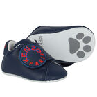 Baby Boys Navy Blue Logo Pre Walker Shoes, 1, hi-res